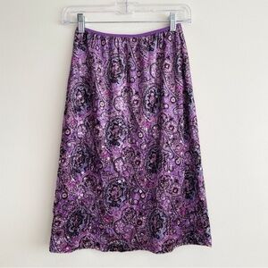 Vintage Fairy Grunge Skirt Midi Sequin Paisley Purple Stretchy Whimsigoth Goth S